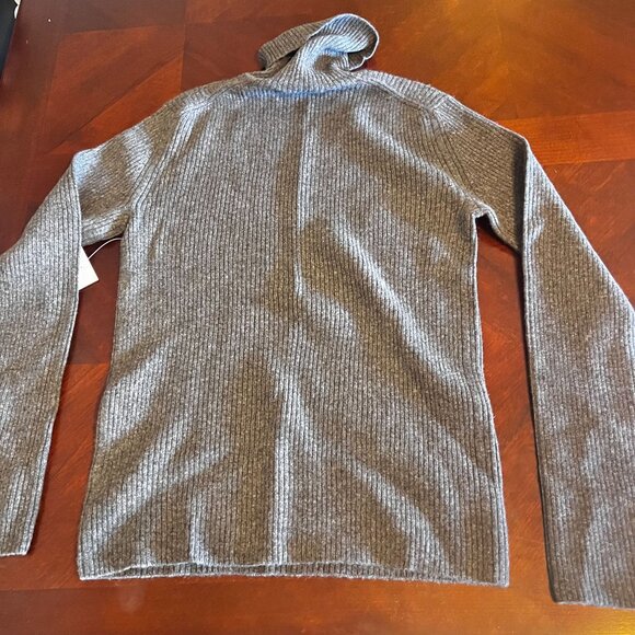 Saks Fifth Avenue Womens Gray Ribbed Turtleneck Sweater S 100% Cashmere - Picture 6 of 7